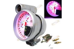 4 IN 1 5" TACHO TACHOMETER GAUGE RPM WATER OIL TEMPERATURE PRESSURE SHIFT LIGHT